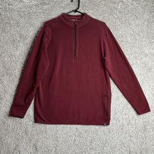 Tasc Performance Pullover Men's‎ M Long Sleeve Half Zip Organic Bamboo Red